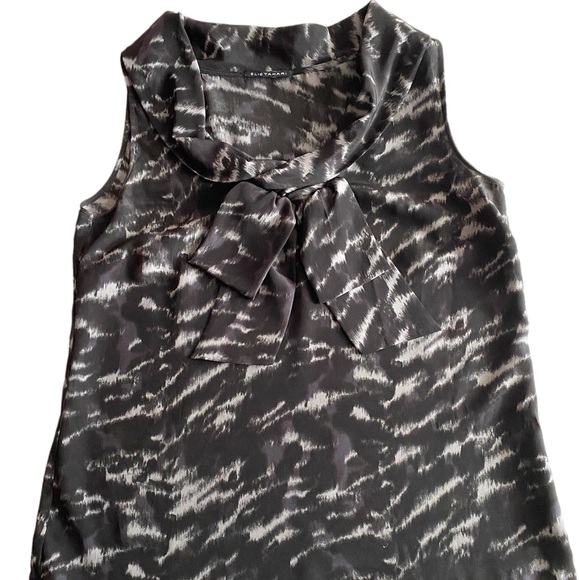 Elie Tahari Printed 100% Silk Sleeveless Top - Picture 2 of 7